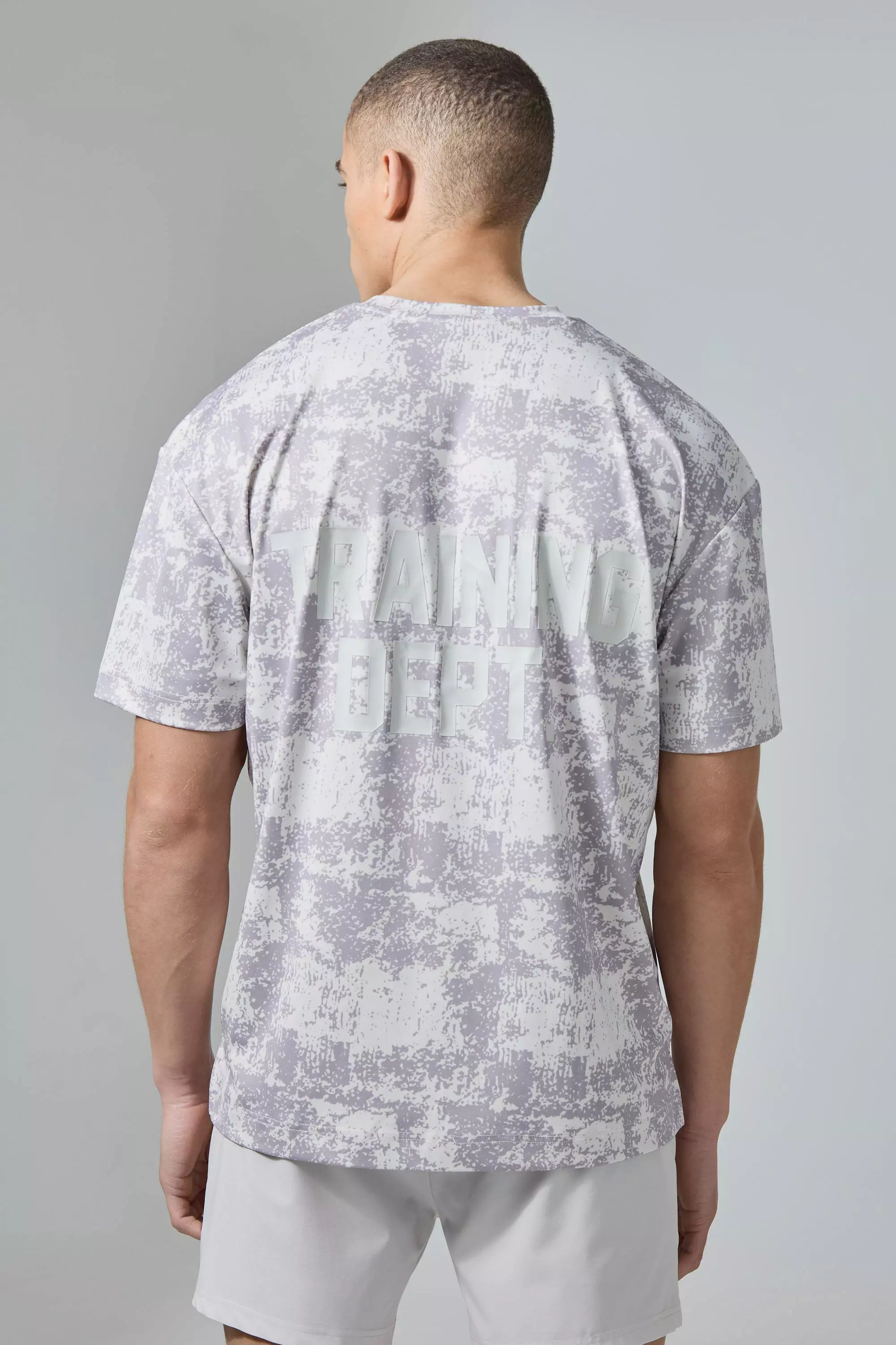 Active Training Dept Oversized Camo T-shirt Light grey