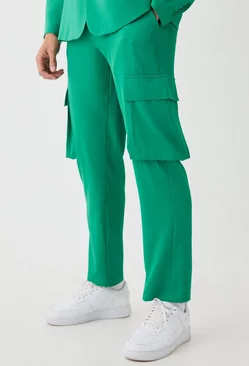 Green Mix & Match Tailored Cargo Trousers