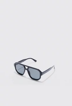 Plastic Aviator Sunglasses Brown