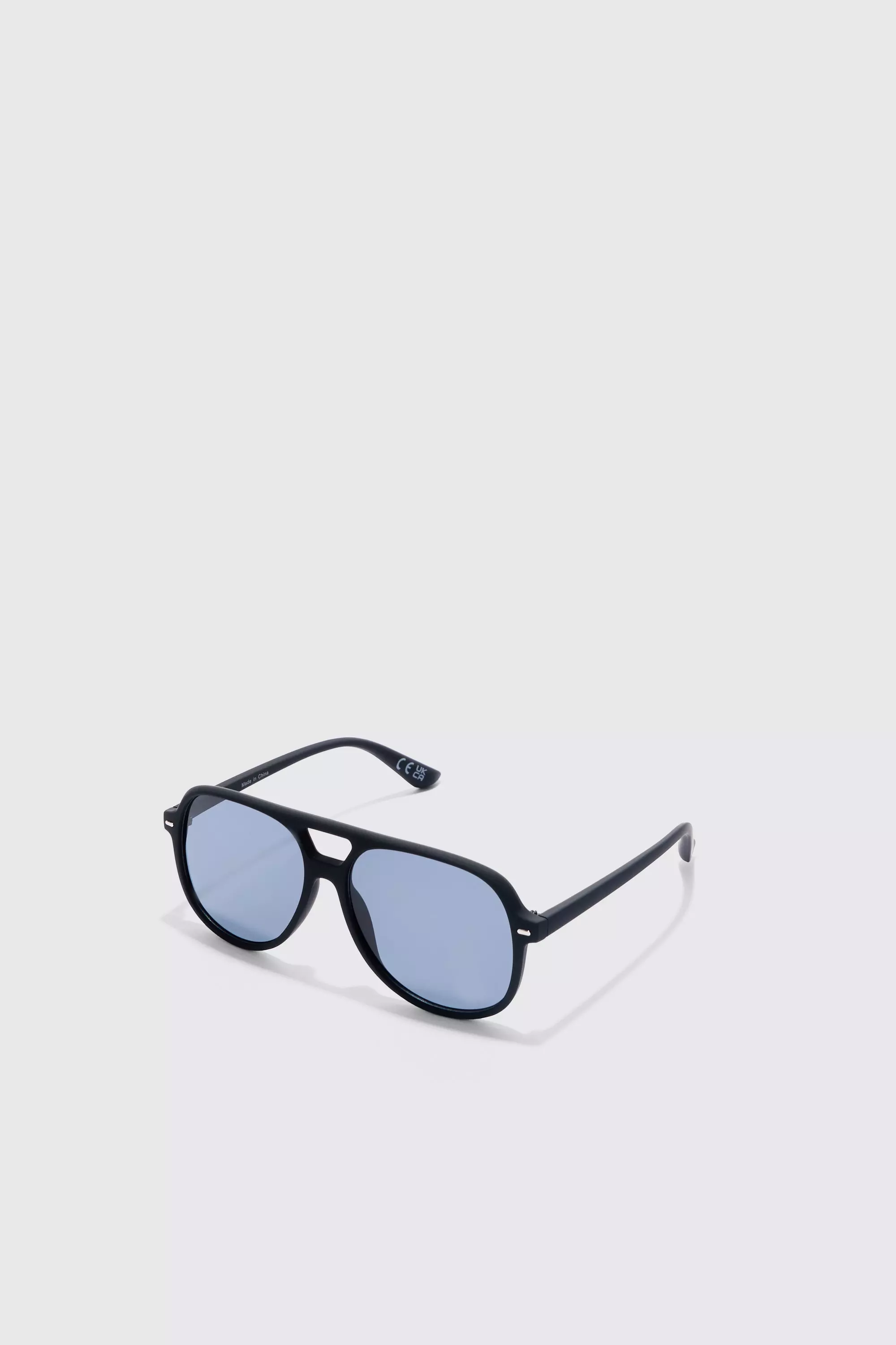 Plastic Aviator Sunglasses Black