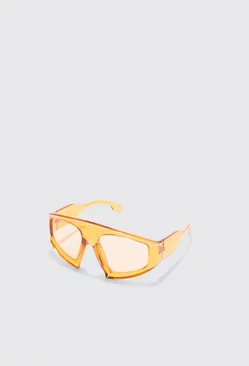 Plastic Clear Sunglasses Orange