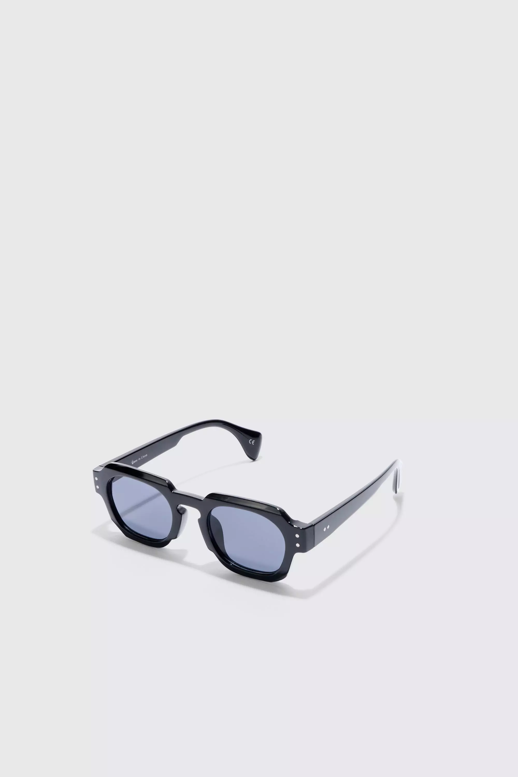 Round Plastic Sunglasses Black