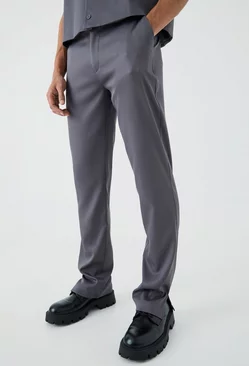 Mix & Match Tailored Split Hem Trousers Charcoal