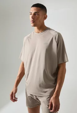 Sand Beige Man Active Raglan Oversized T-shirt