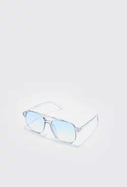 Plastic Retro Sunglasses Light blue