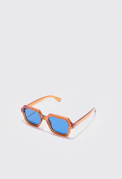 Hexagonal Coloured Lens Sunglasses Orange