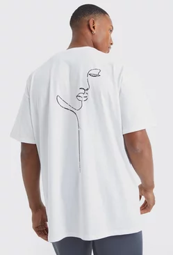 Oversized Stencil Print T-shirt White