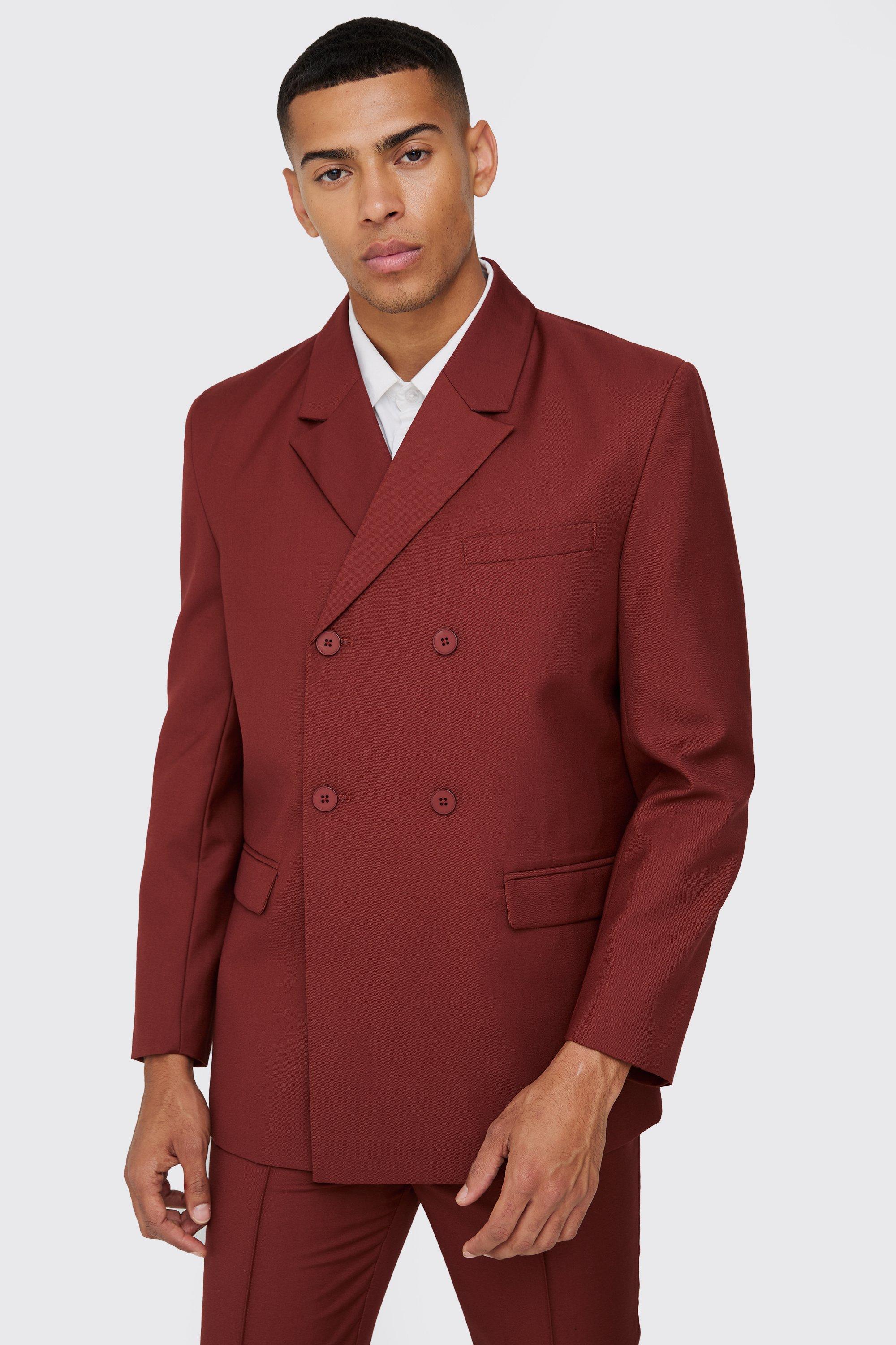 Zweireihiger Blazer, Burgundy