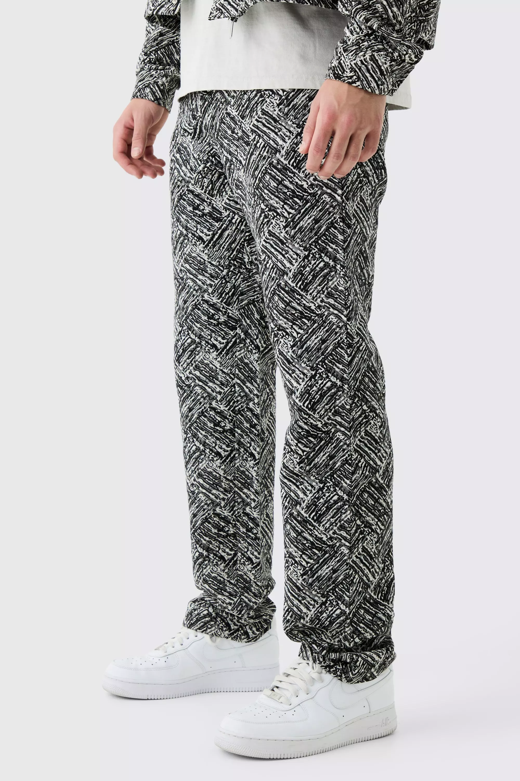 Black Relaxed Rigid Fabric Interest Jeans alternative image