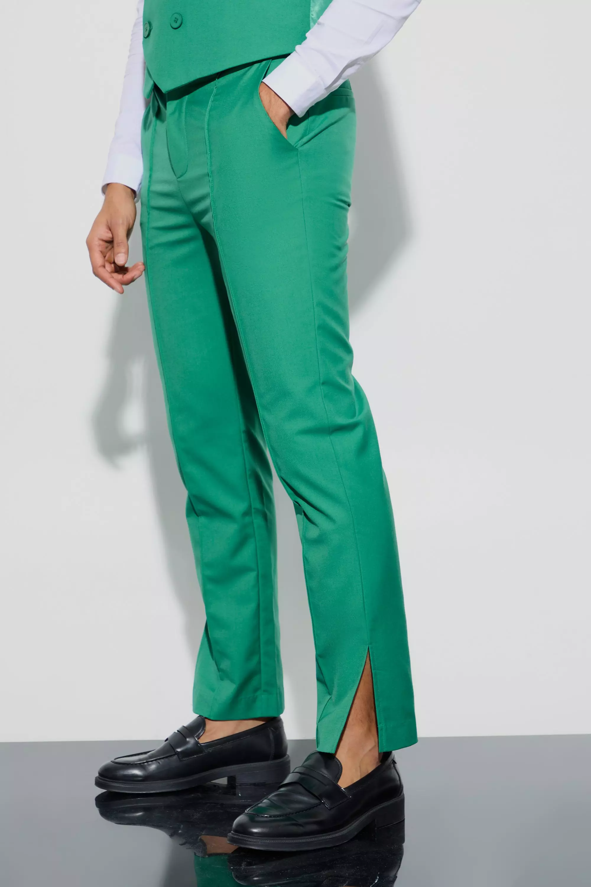 Tailored Straight Fit Trousers boohooMAN UK