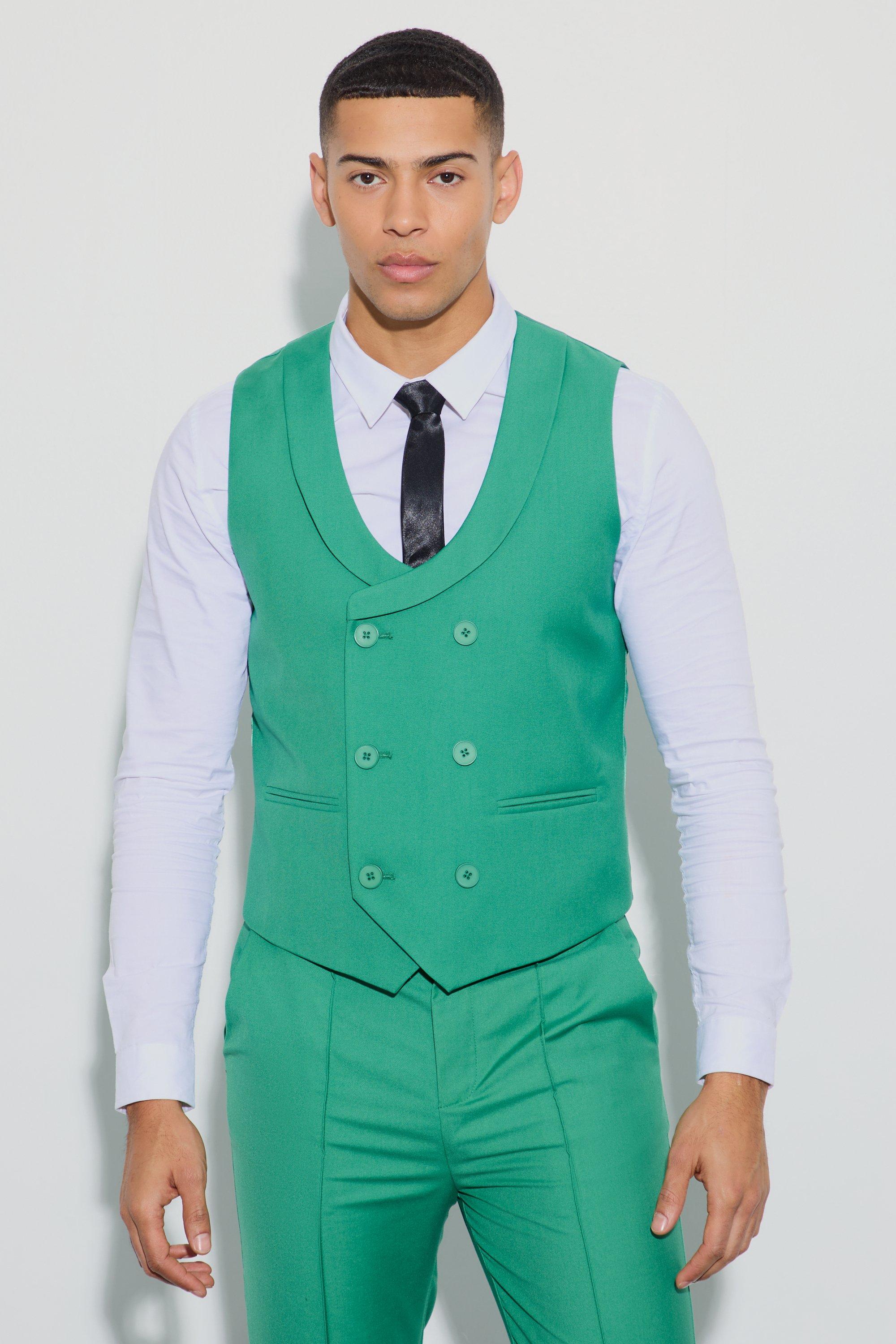 Mint Gilet Met Dubbele Knopen