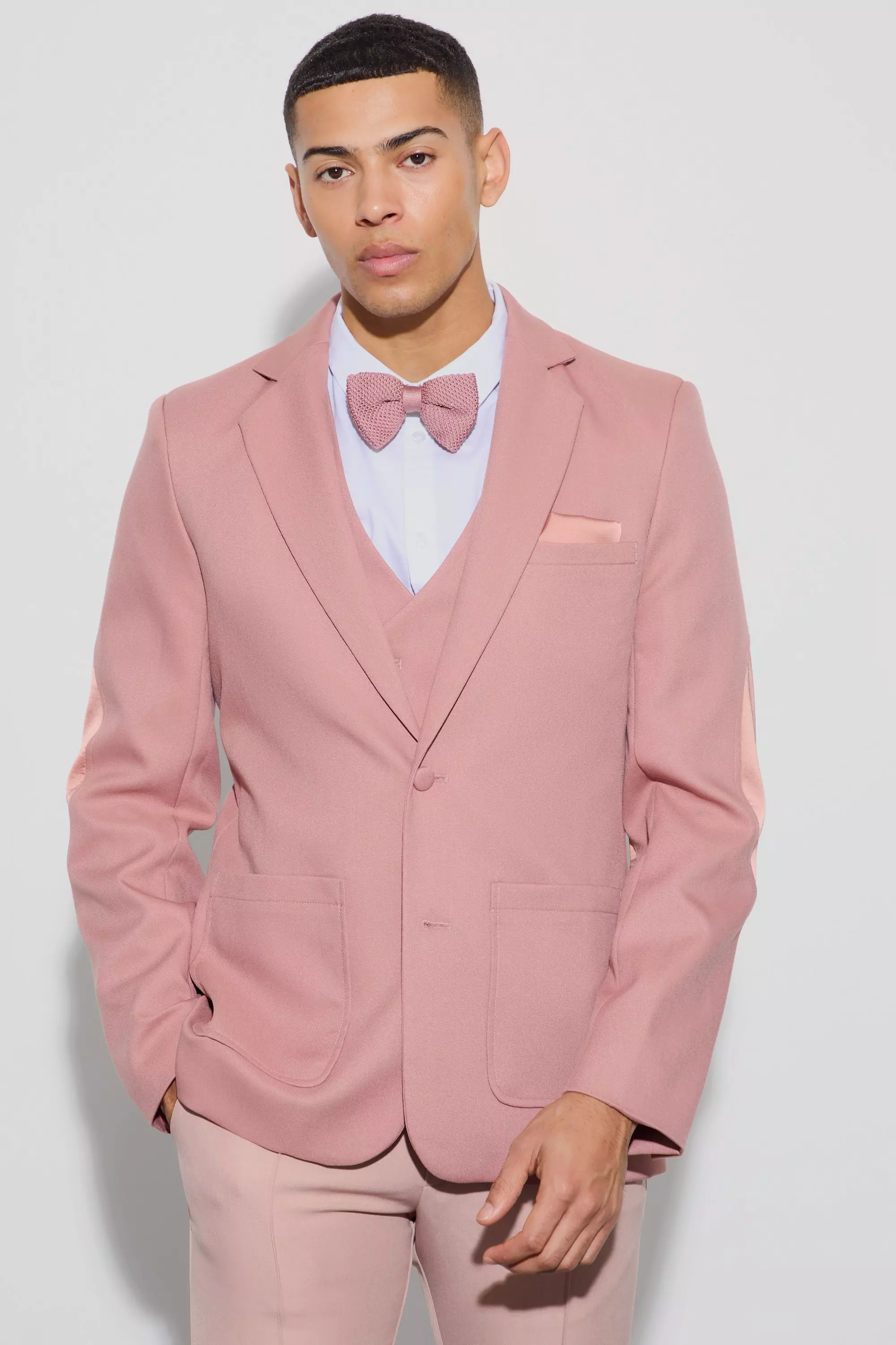 Strukturierter Slim-Fit Blazer mit Aufnähern, Red alternatives Bild