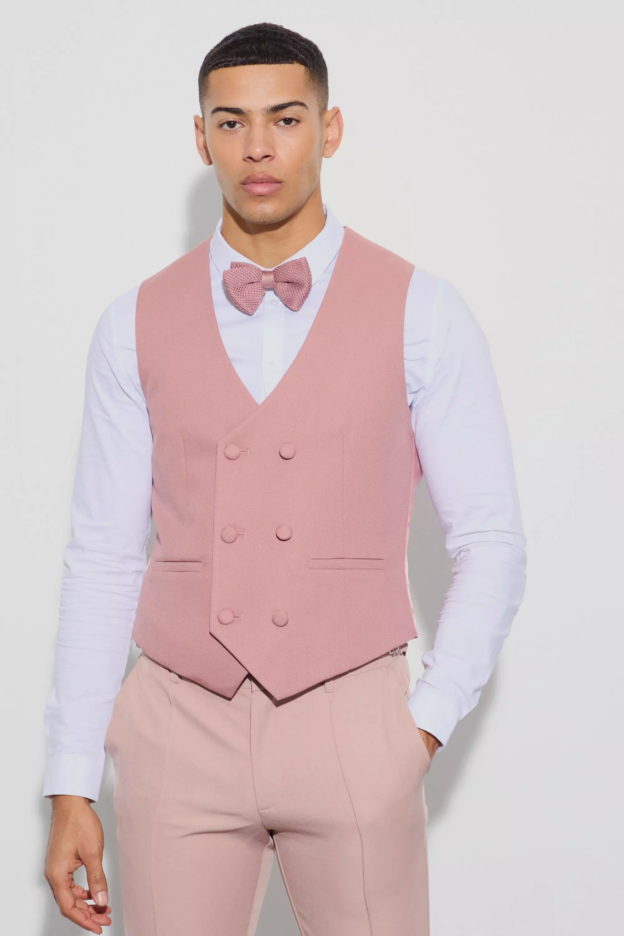 Blazer Slim Fit Con Toppe Sui Gomiti E Trama, Red immagine alternativa