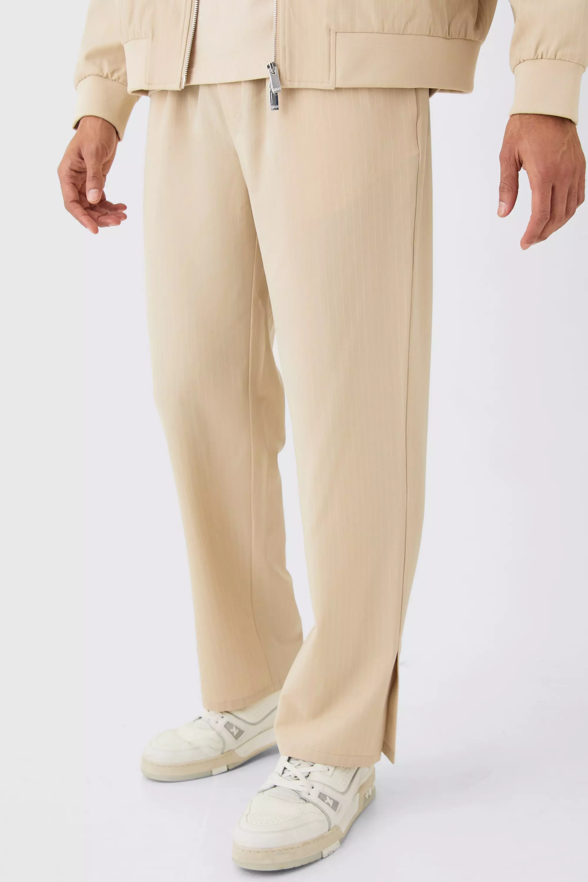 IEFB Mens Split Bottoms Casual Spring Beige Trousers Mens With Korean Back  And Elastic Waist 9Y5961 210524 From Lu02, $29.88