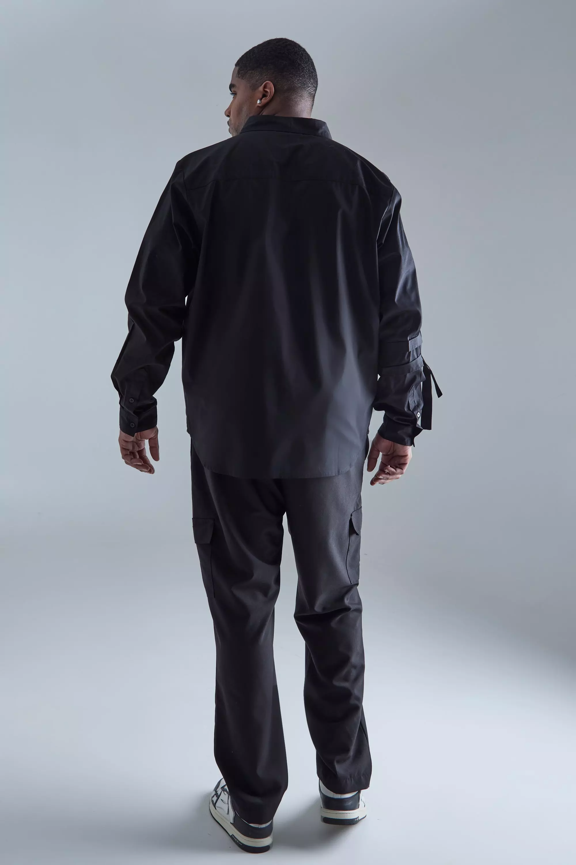 Black Plus Longsleeve Cinch Strap Shirt alternative image
