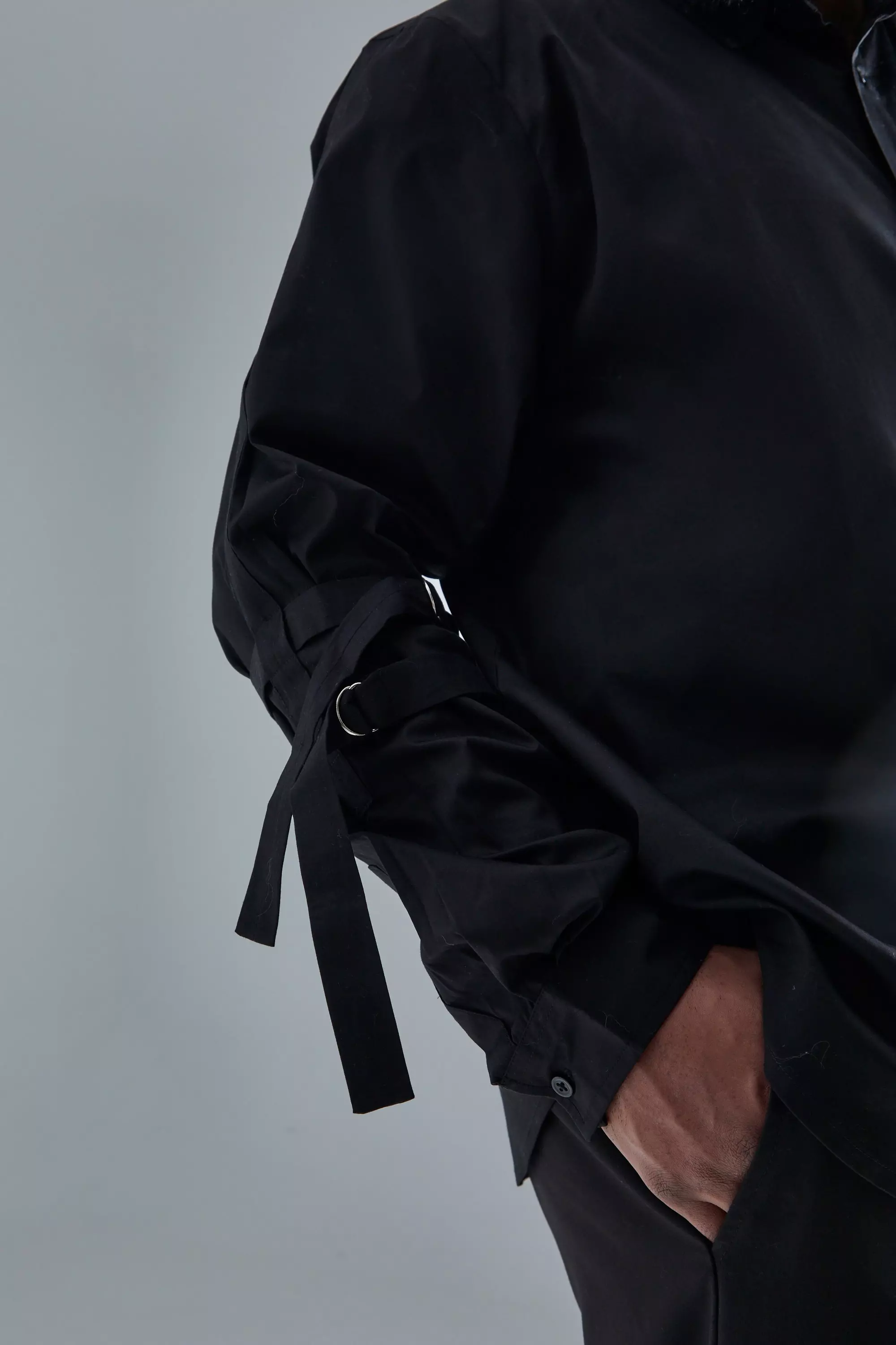 Black Plus Longsleeve Cinch Strap Shirt alternative image