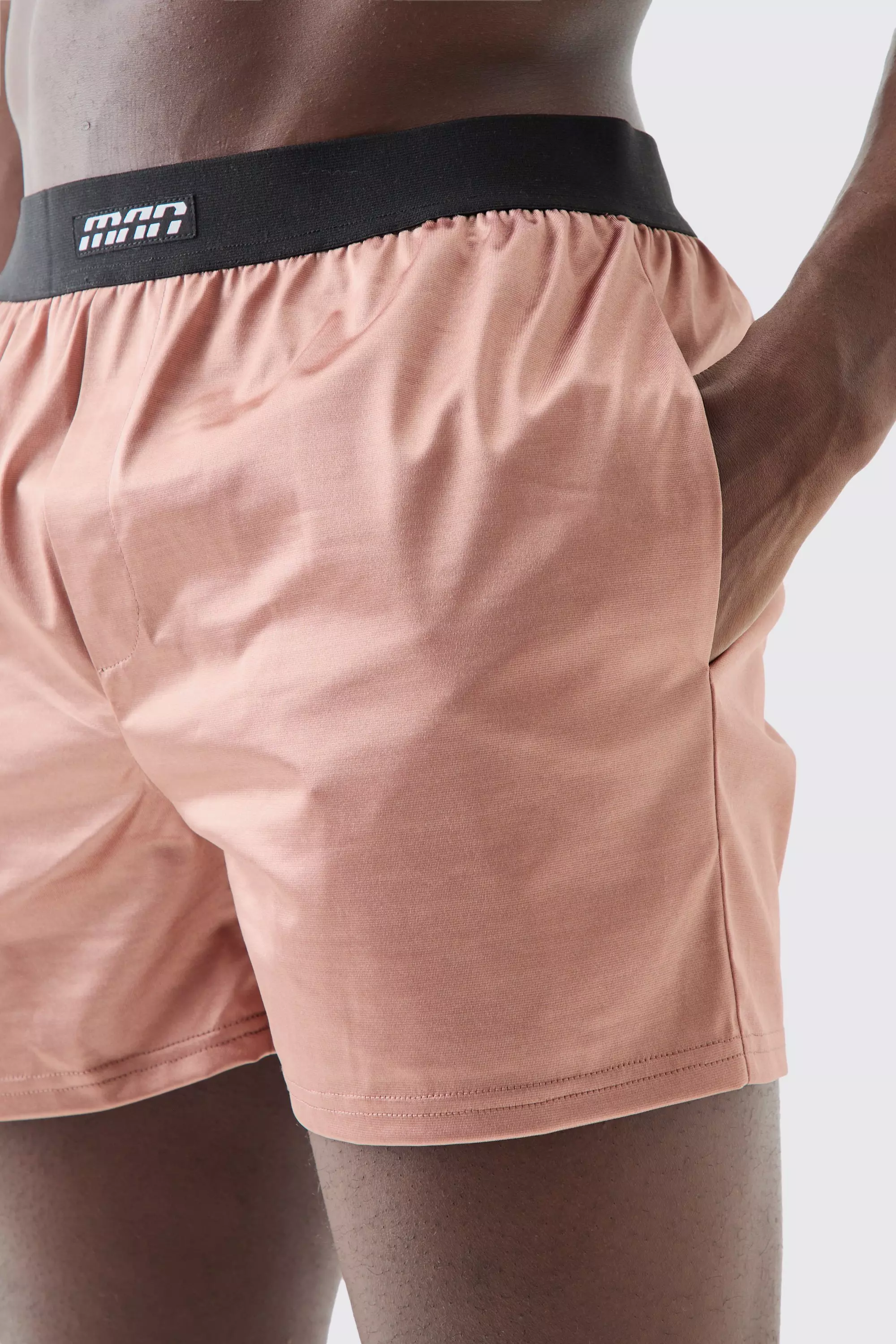 Pink Short Length Elasticated Waist Satin Swim Short alternative image