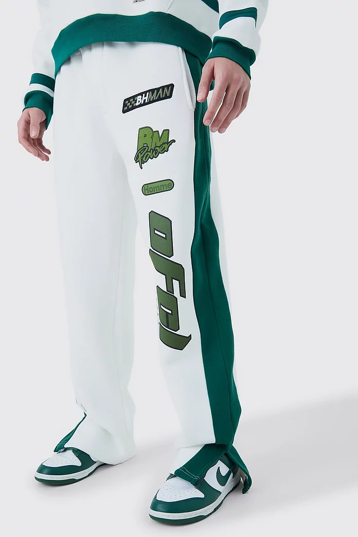 Relaxed Side Panel Applique Moto Jogger | boohooMAN USA Relaxed Side Panel Applique Moto Jogger | boohooMAN USA