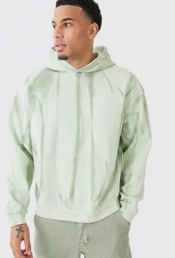 Oversized Ombre Spray Wash Hoodie Sage