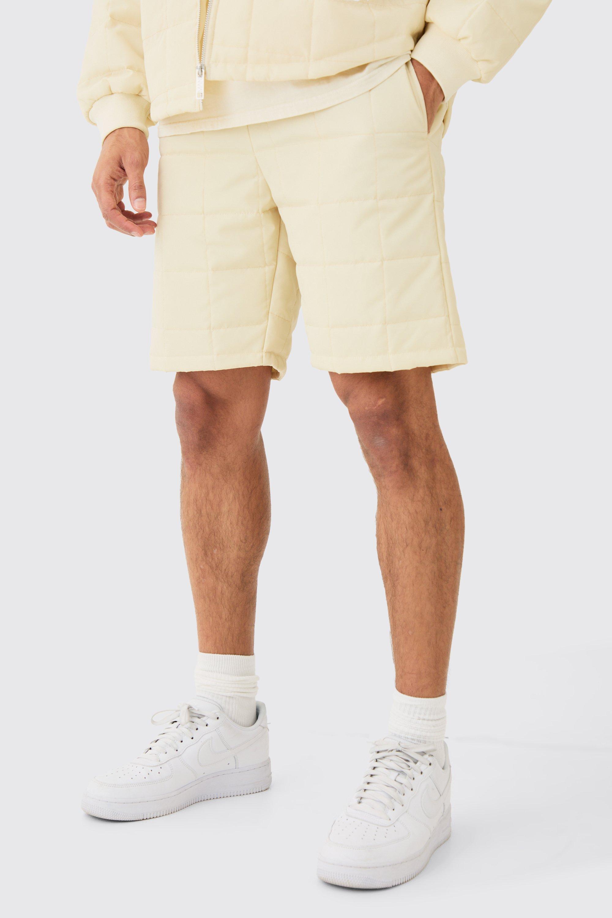 Gesteppte Shorts, Off white