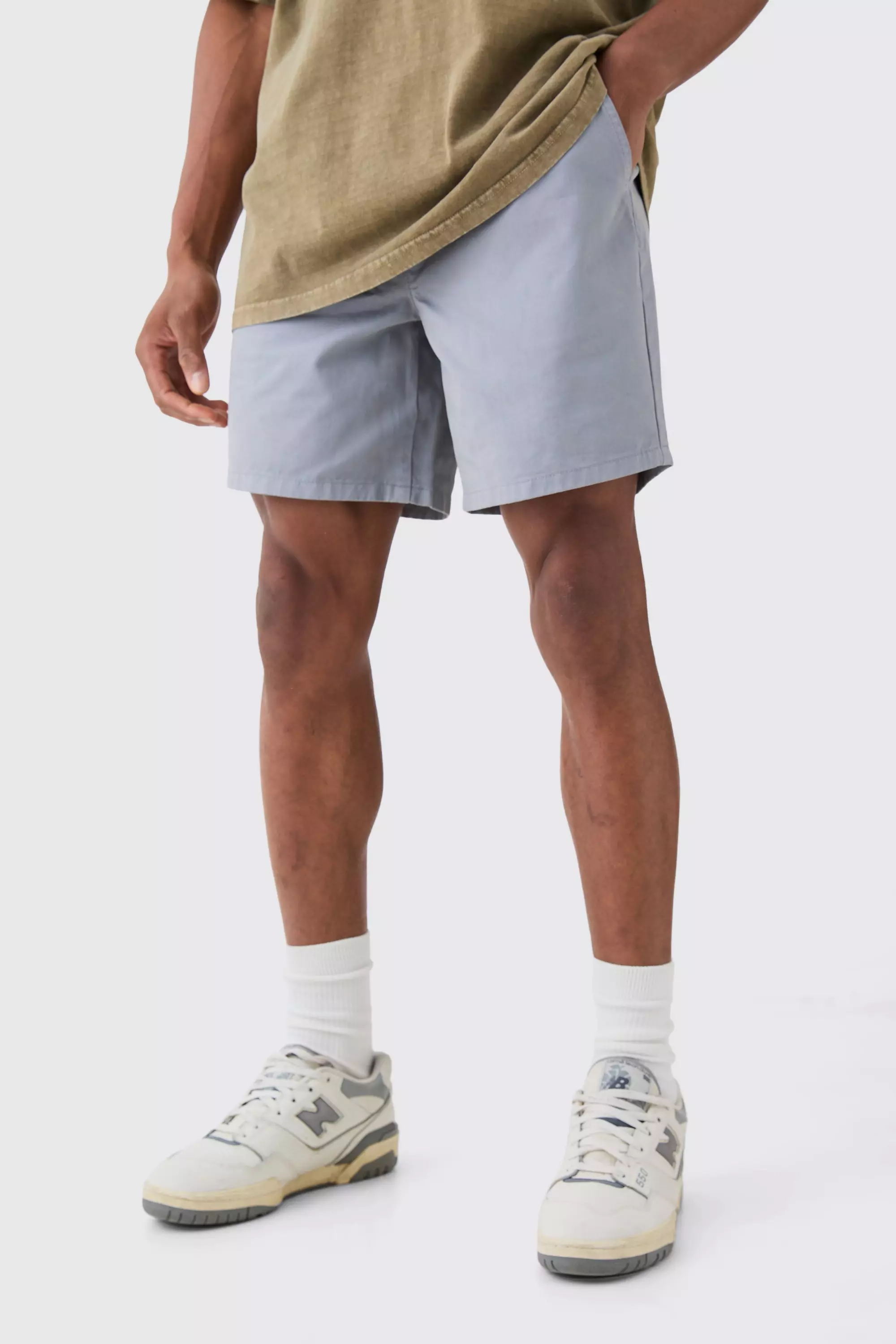 Grey Relaxed Fit Short Shorts