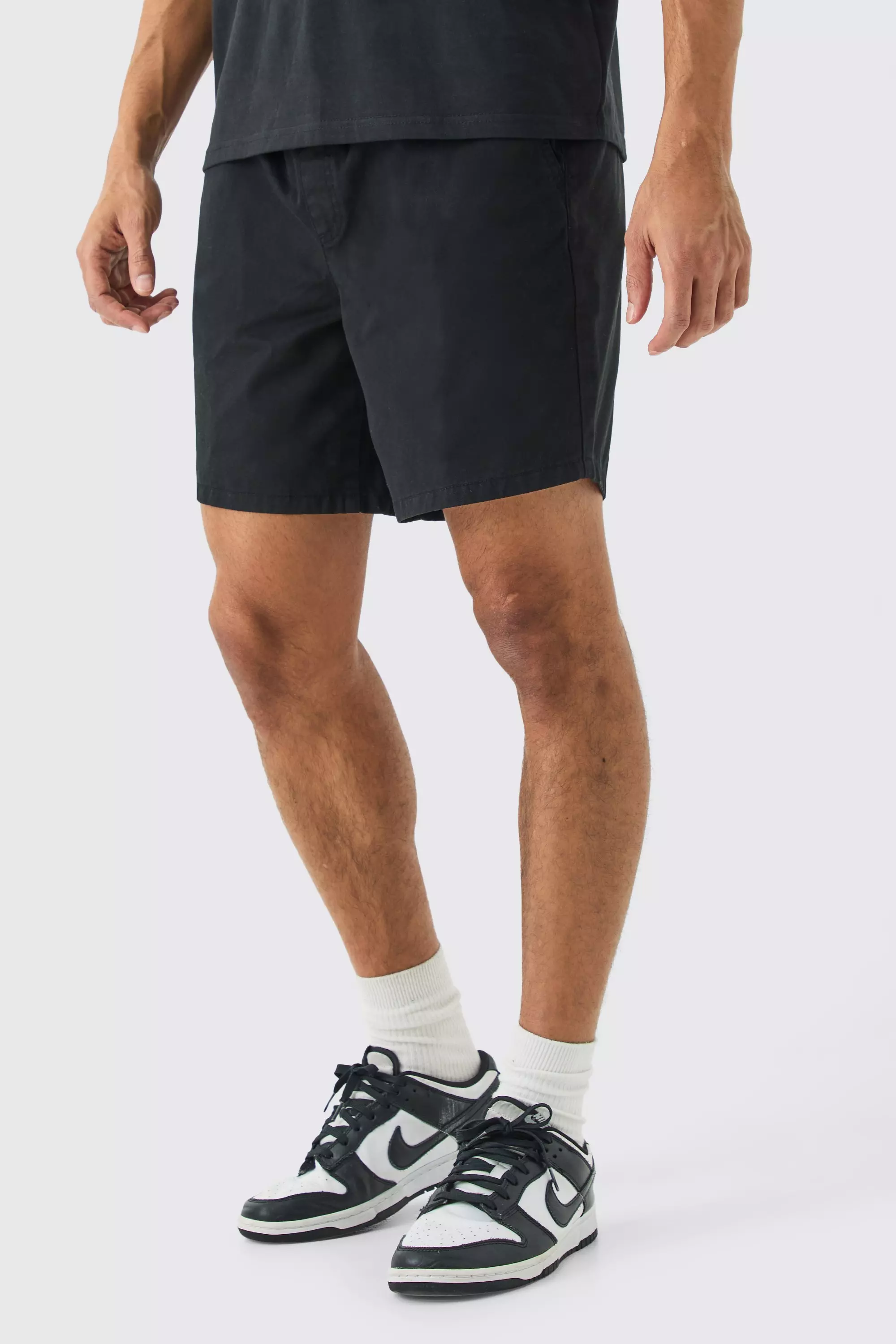 Relaxed Fit Short Shorts Black