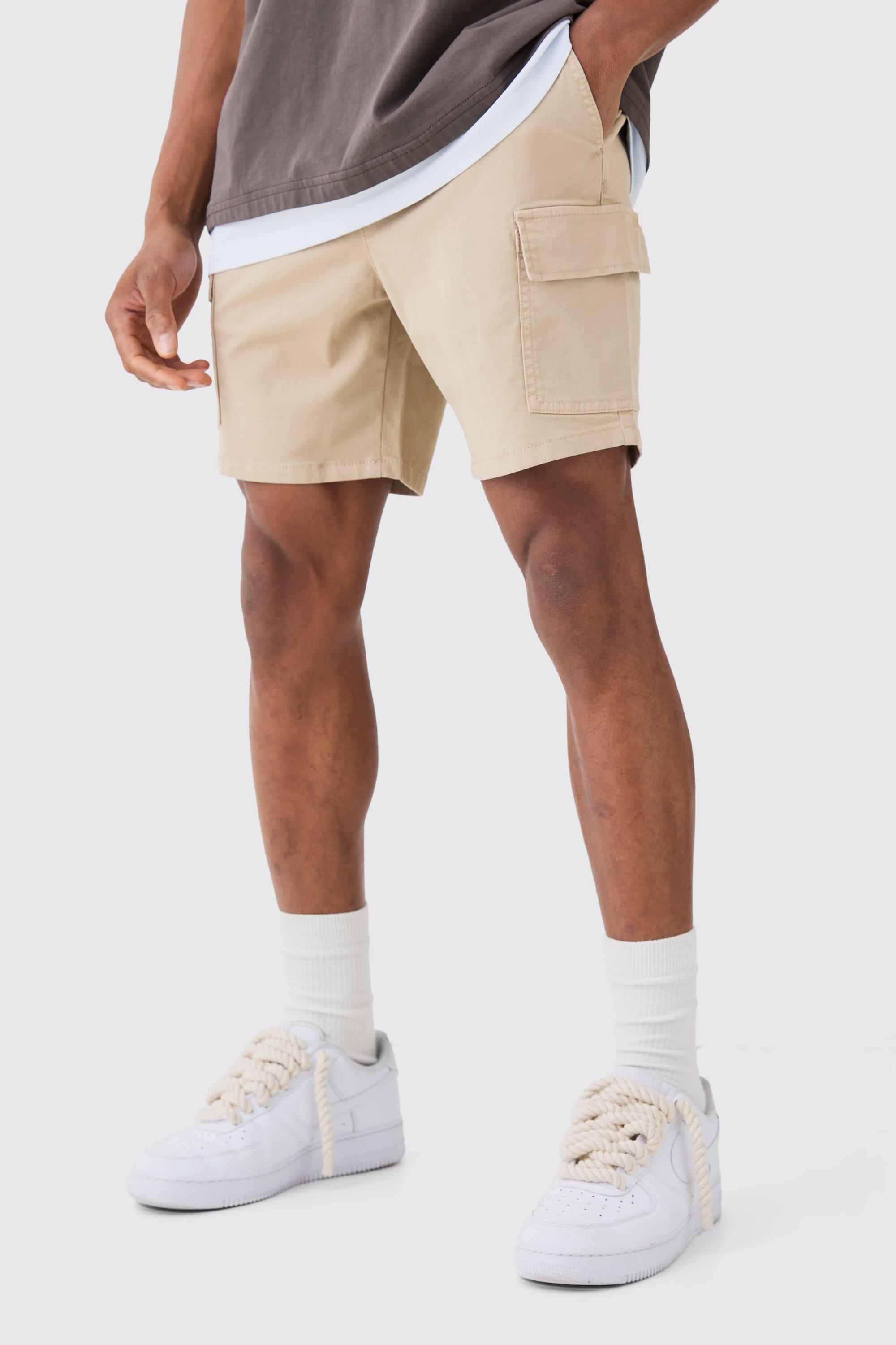 Slim Fit Cargo Shorts With Stretch | boohooMAN USA