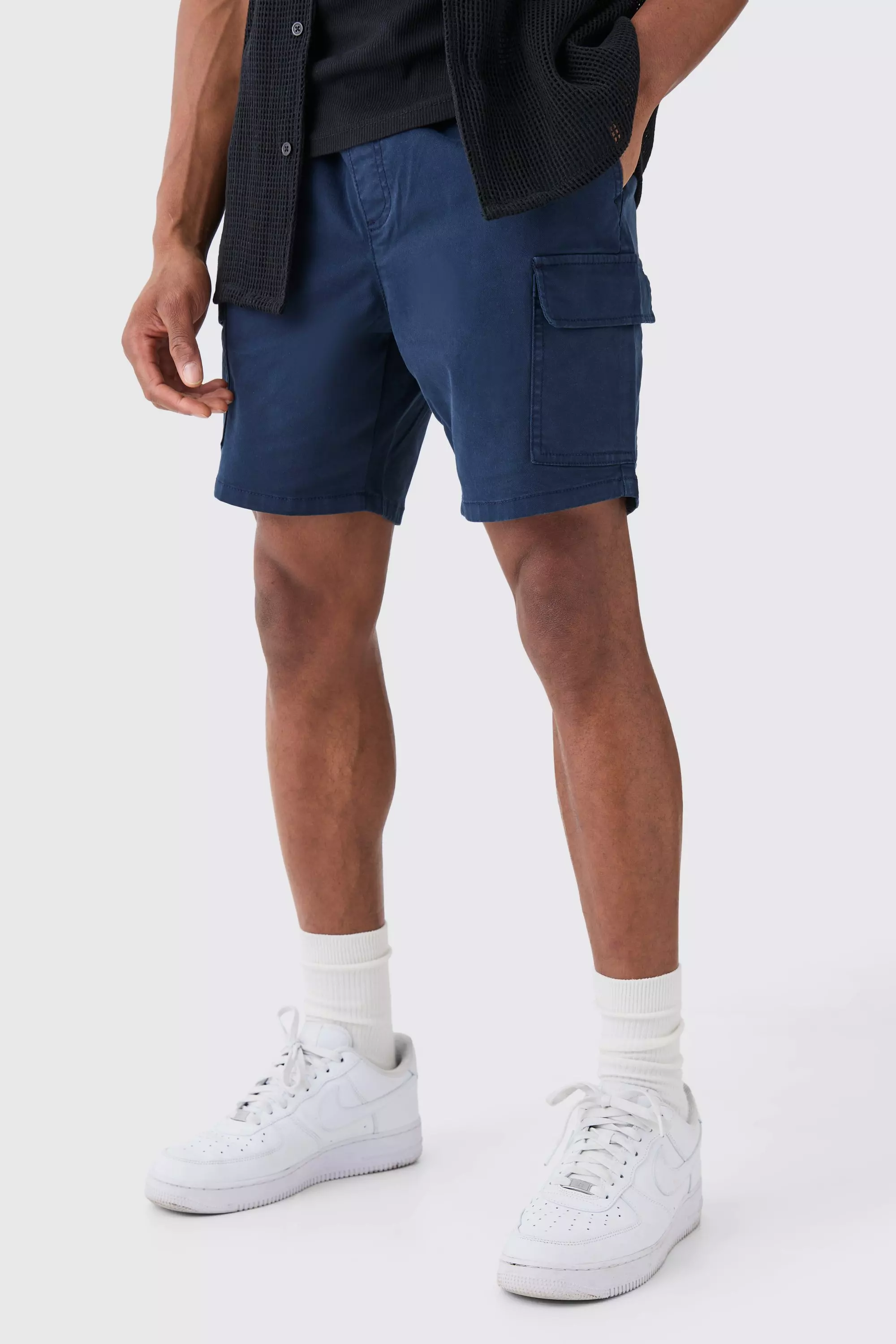 Slim Fit Cargo Shorts Navy