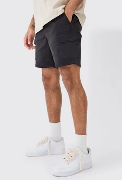 Slim Fit Cargo Shorts Black