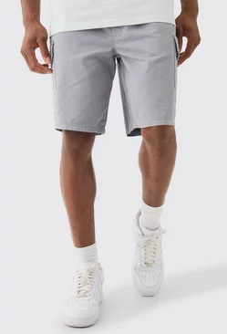 Grey Relaxed Fit Cargo Shorts