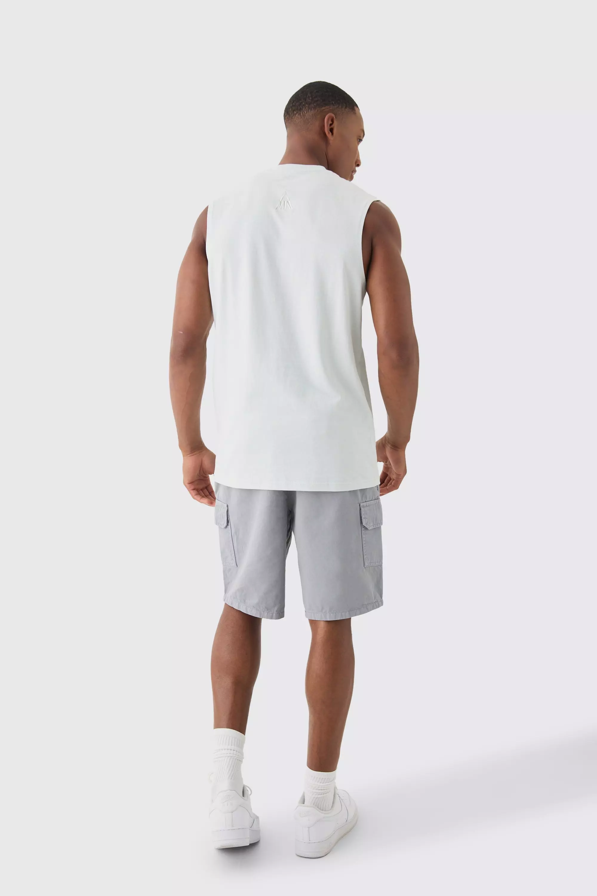 Grey Relaxed Fit Elasticated Waist Cargo Shorts alternative image
