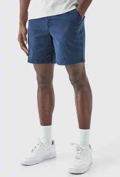 Navy Skinny Fit Chino Shorts