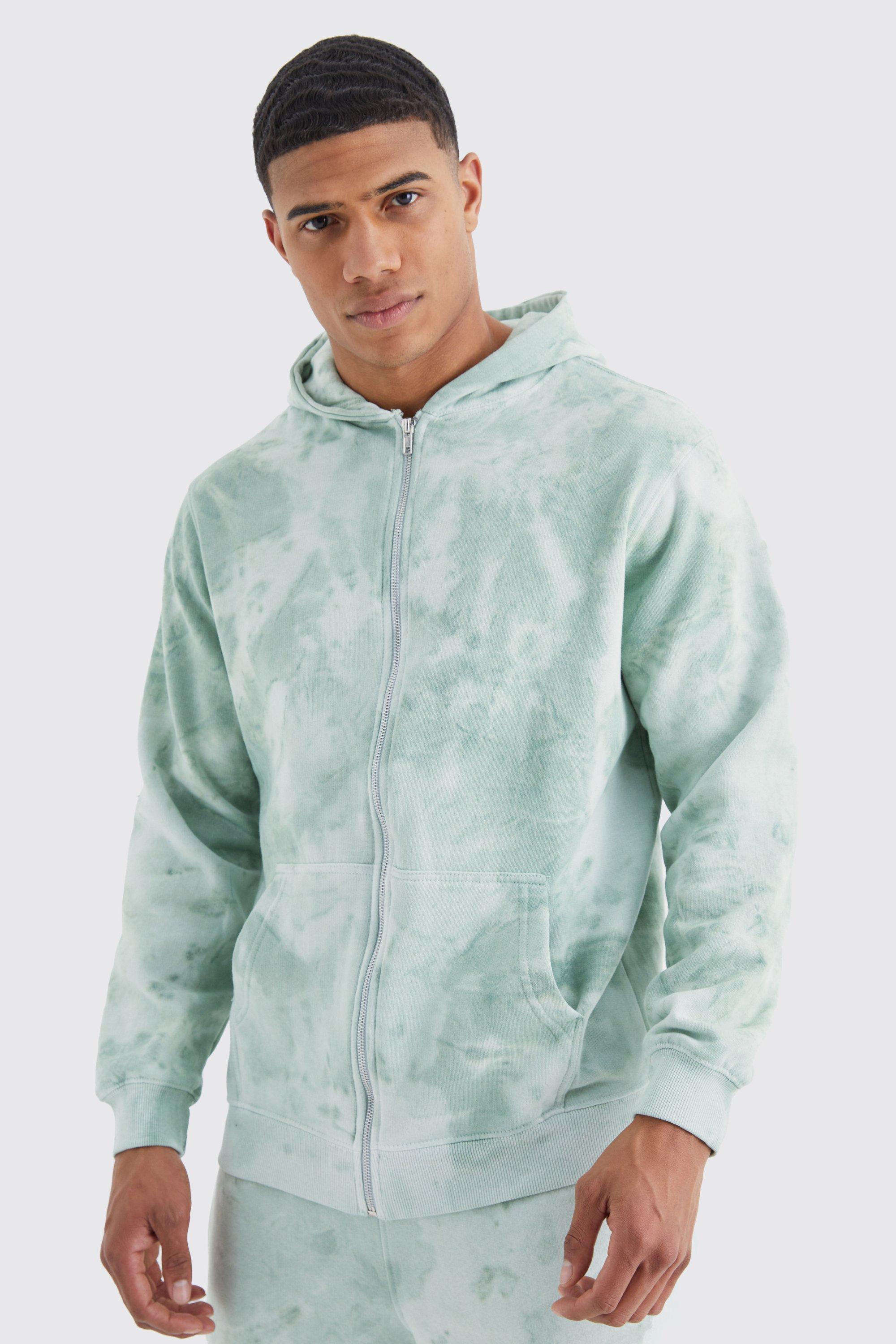 Tie dye hoodie online zip up