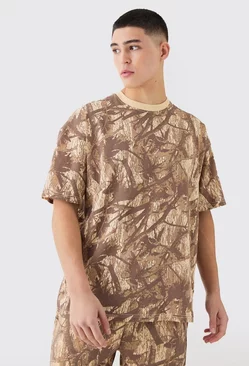Grey Oversized Forest Camo T-shirt