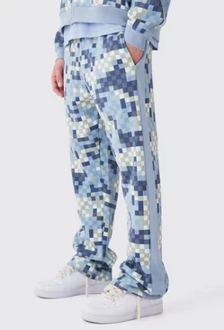 Blue Relaxed Side Panel Camo Jogger
