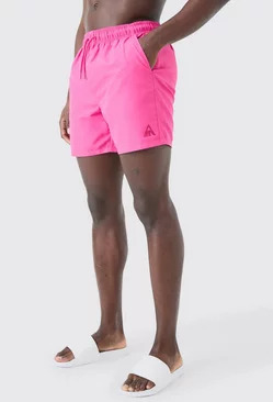 Pink Mid Length Core Swim Short