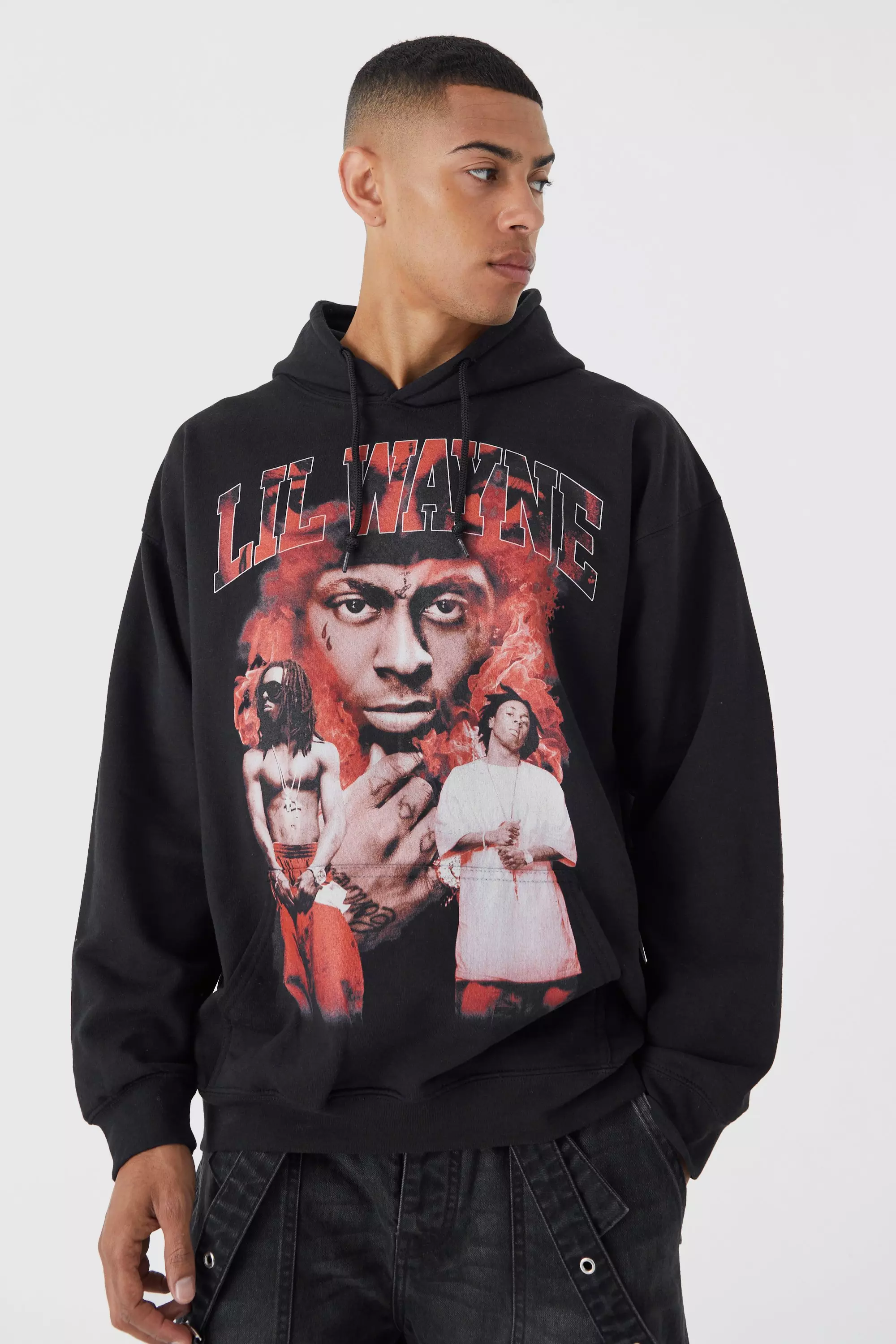 Oversized Lil Wayne License Hoodie Black