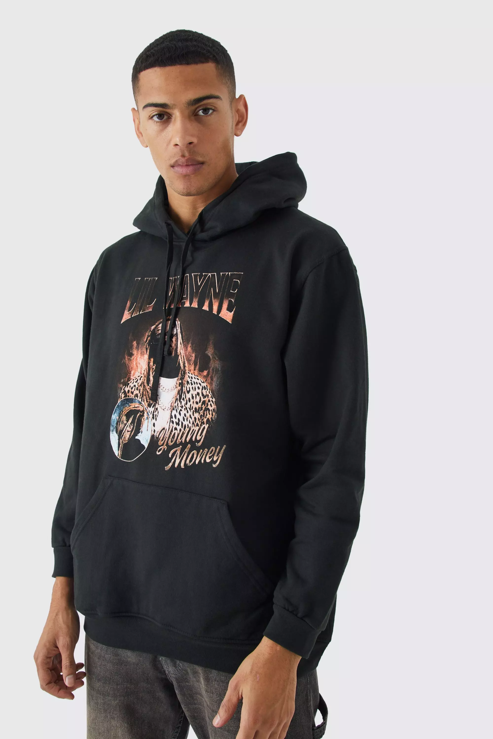 Black Oversized Lil Wayne Young Money License Hoodie