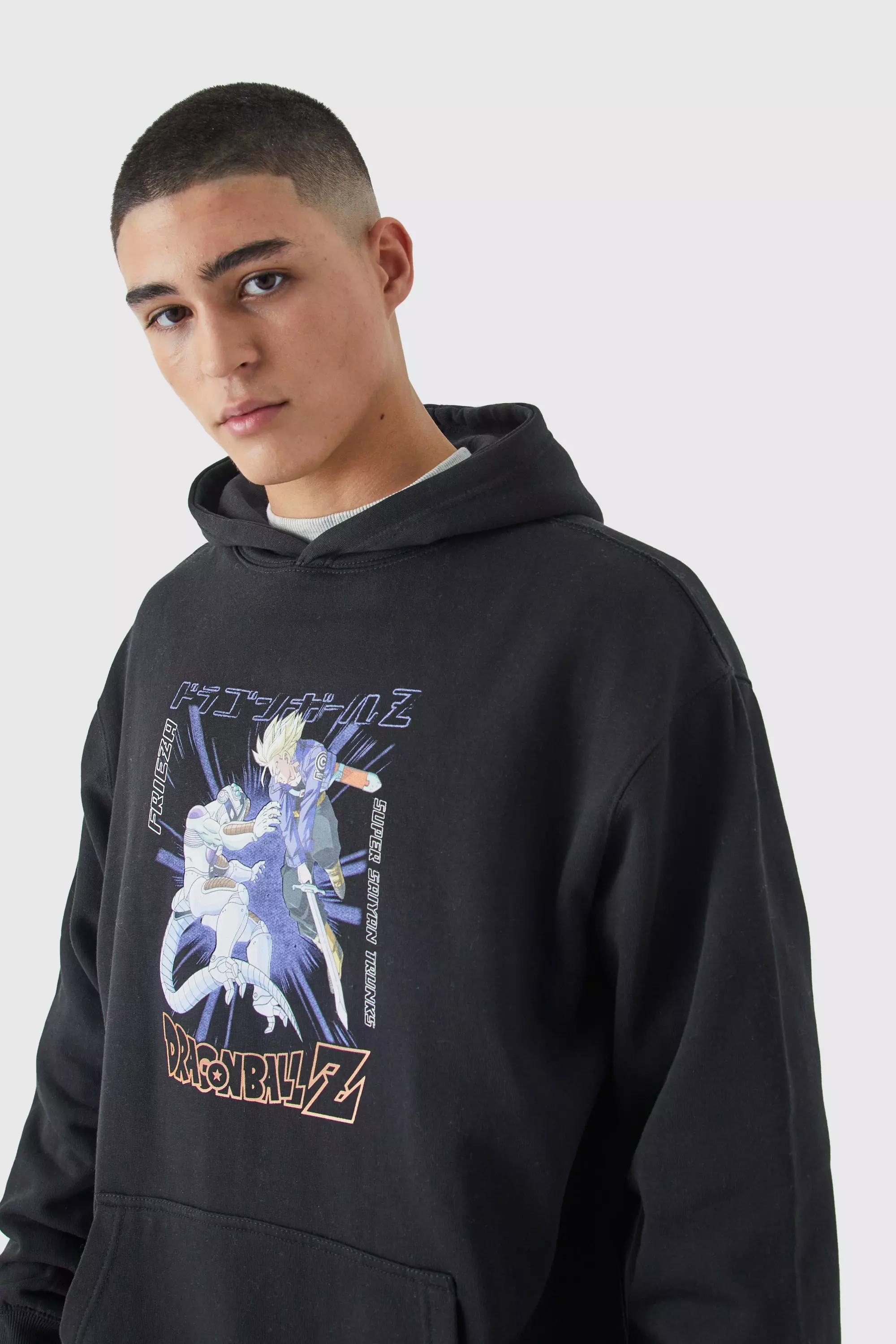 Sweat à capuche oversize imprimé dragon Ball Z, Black autre image