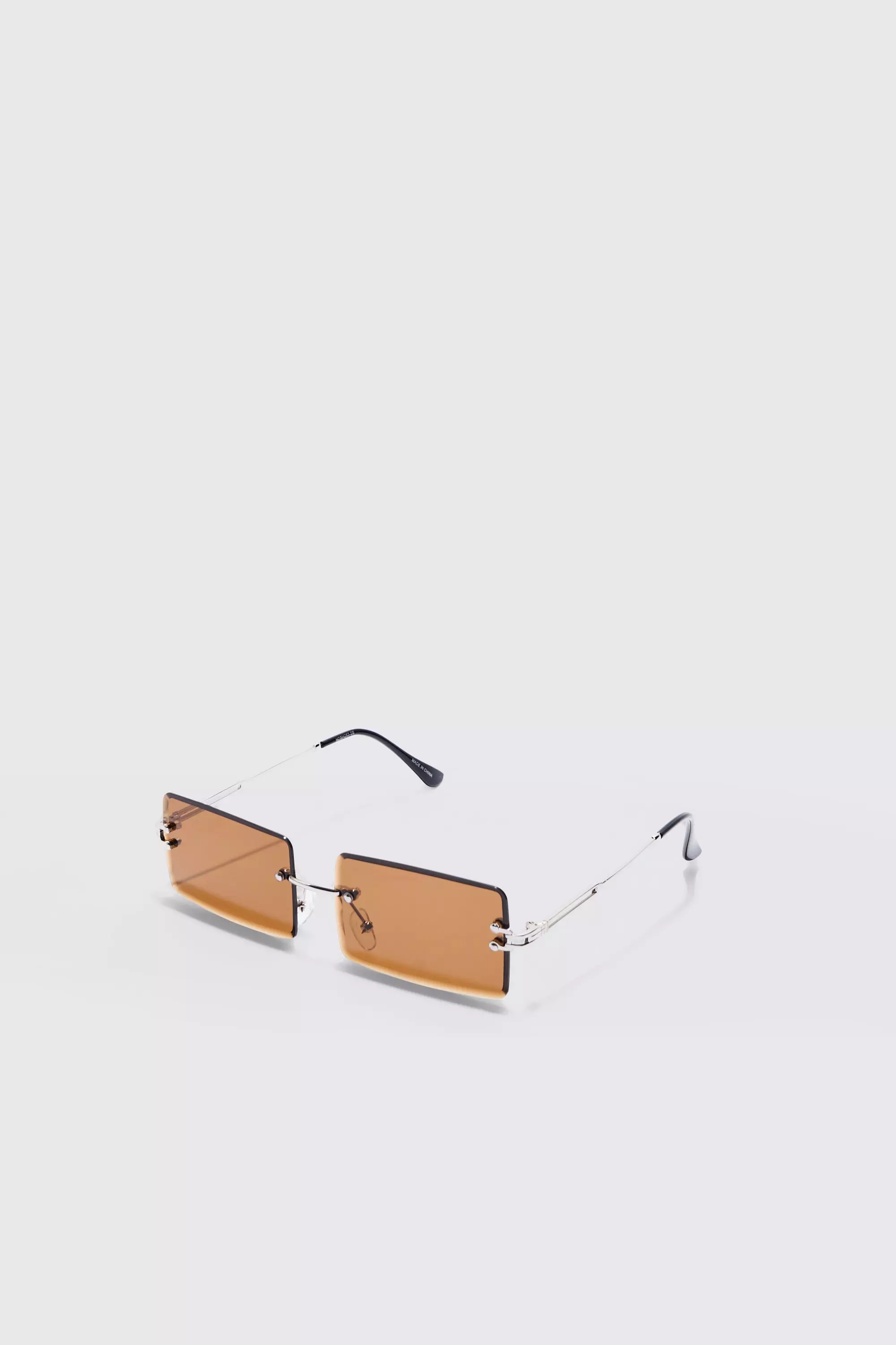 Eckige rahmenlose Sonnenbrille, Brown alternatives Bild