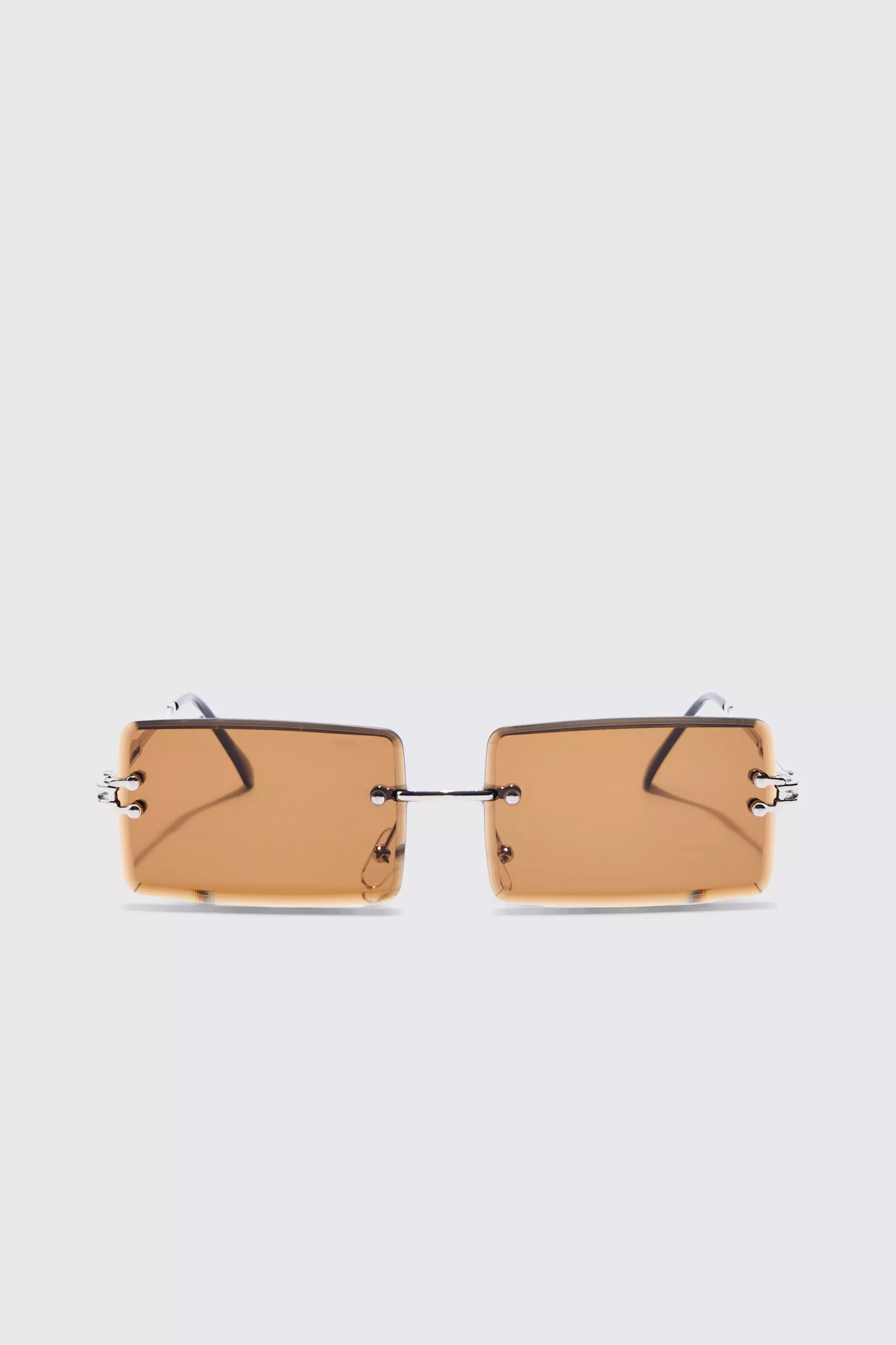 Eckige rahmenlose Sonnenbrille, Brown alternatives Bild