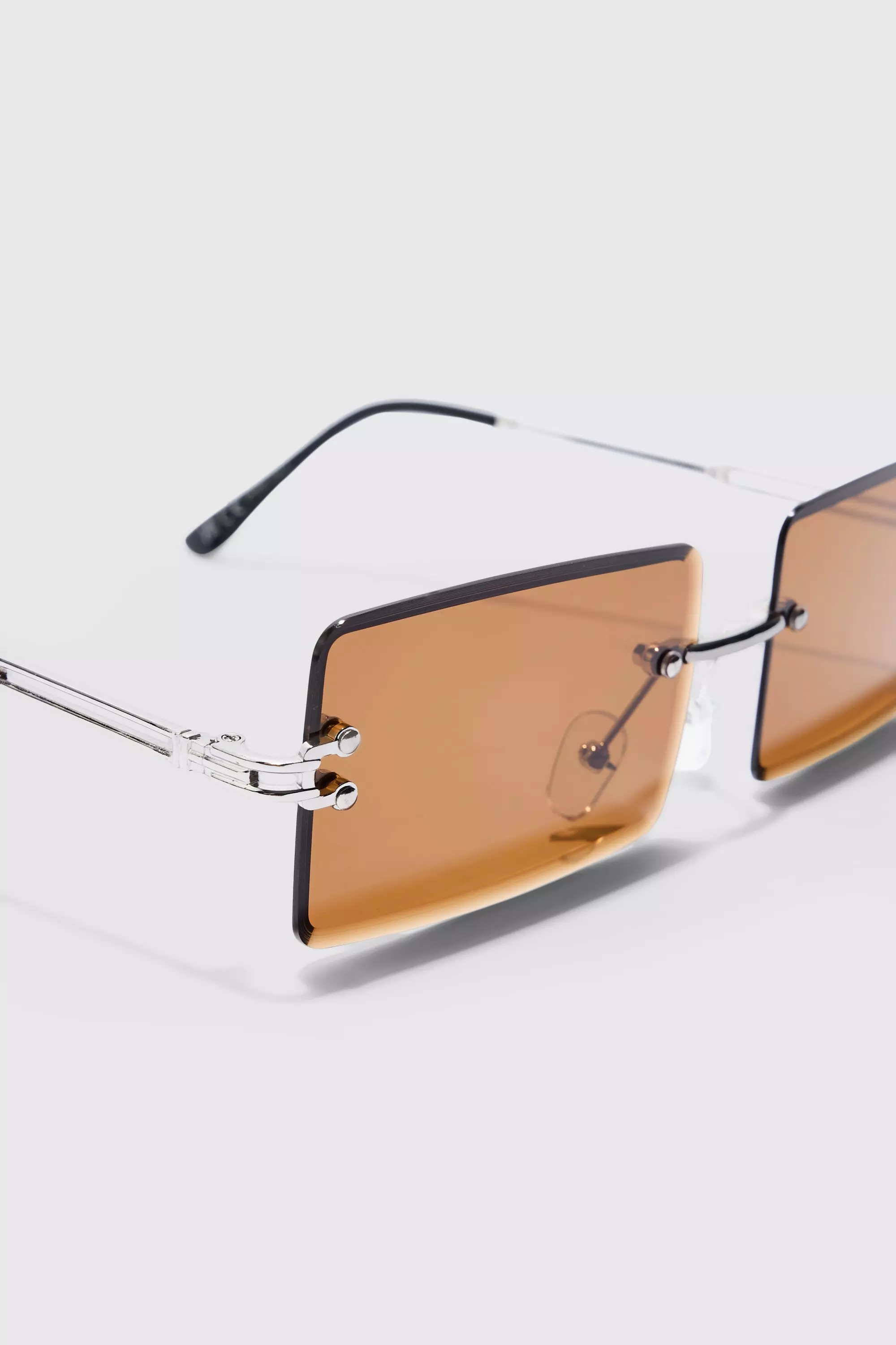 Eckige rahmenlose Sonnenbrille, Brown alternatives Bild