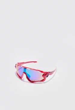 Racer Mirror Lens Sunglasses Red