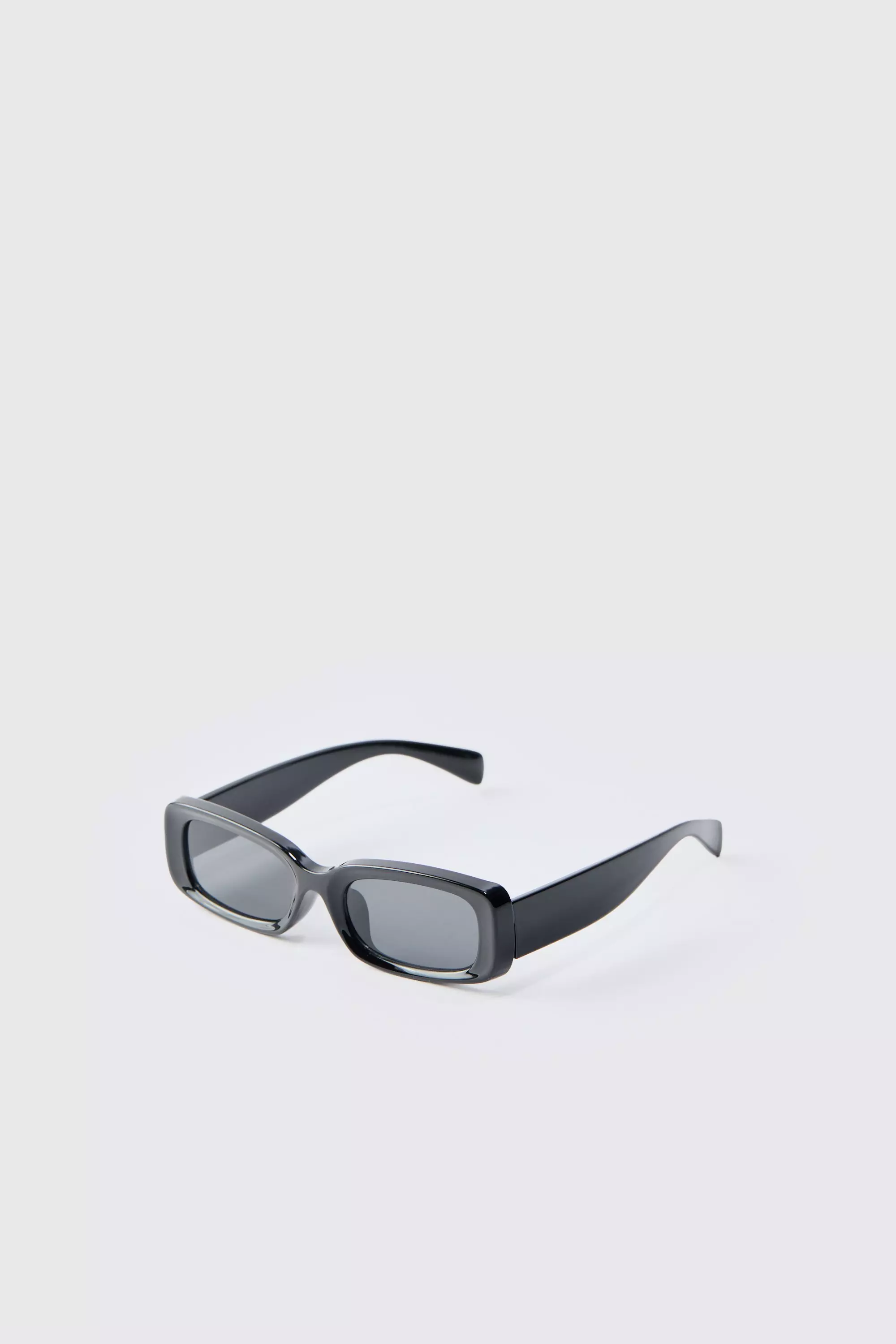 Chunky Plastic Rectangular Sunglasses Black