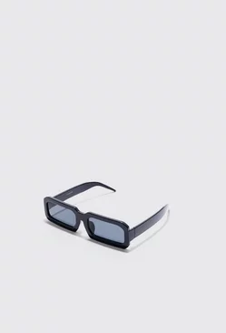 Rectangular Chunky Plastic Sunglasses Black