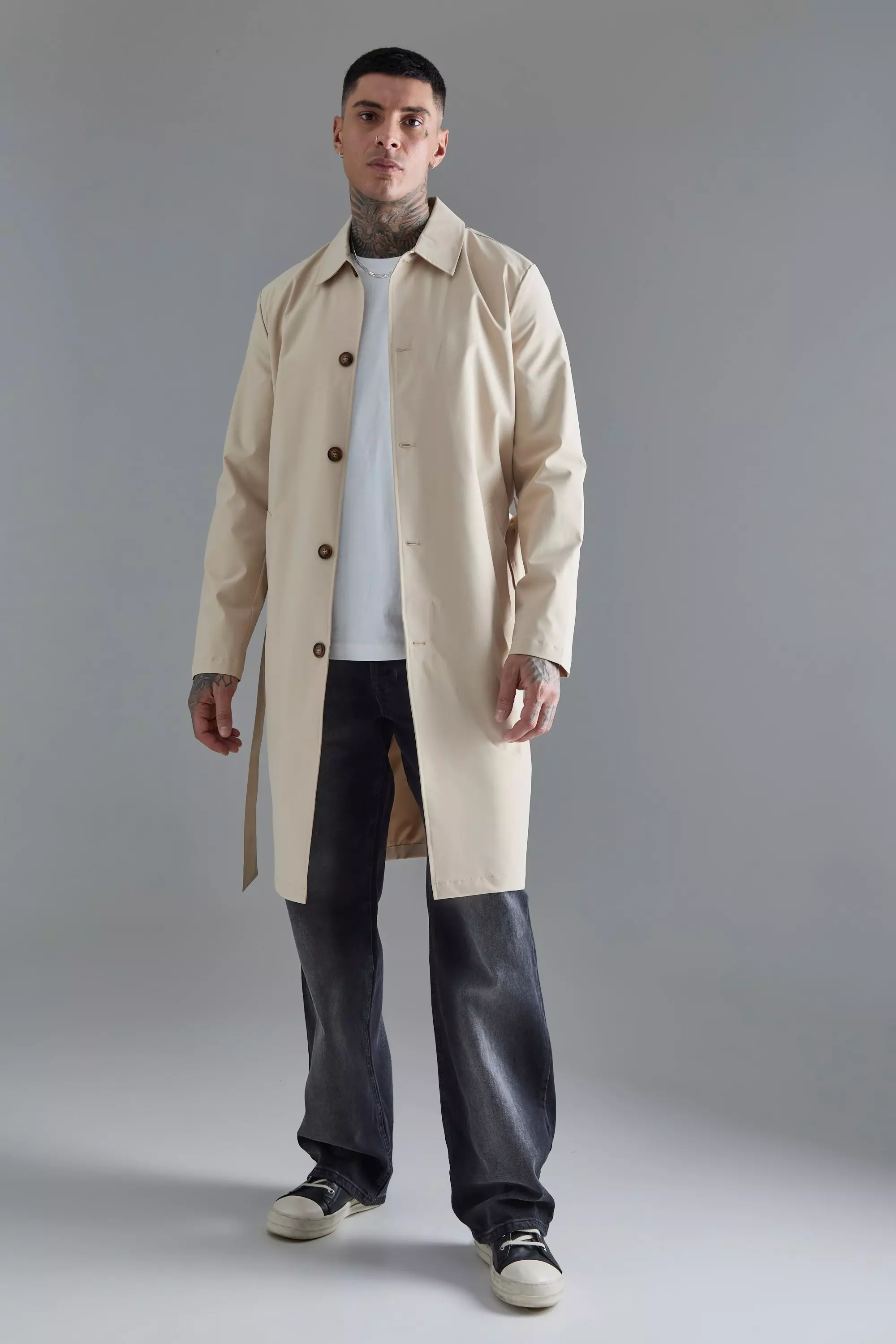Tall Classic Belted Trench Coat Sand