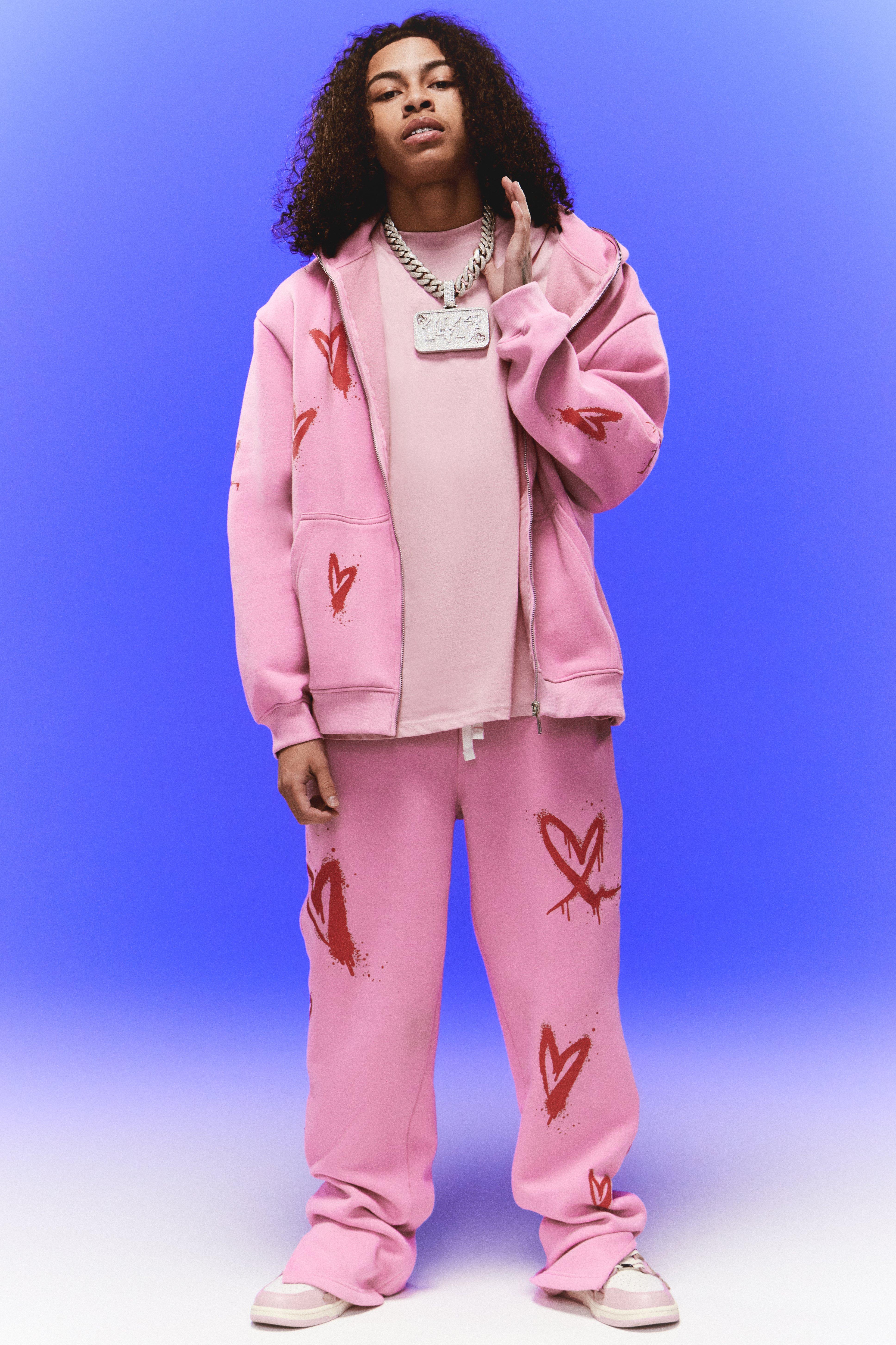 Boohooman hot sale pink tracksuit