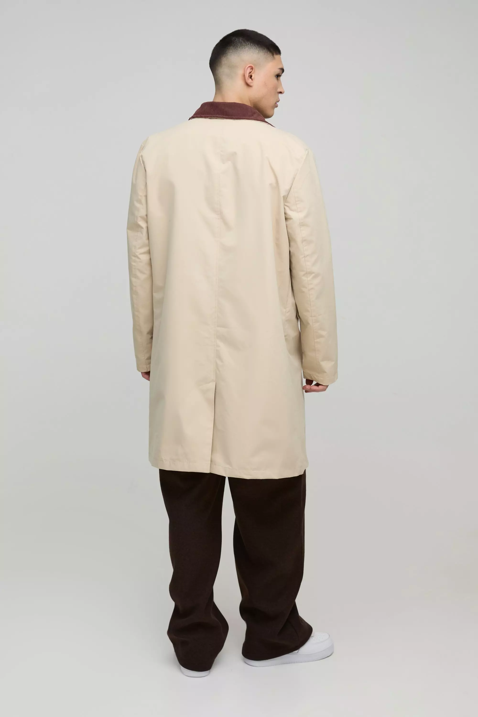 Sand Cord Collar Button Through Mac alternative image