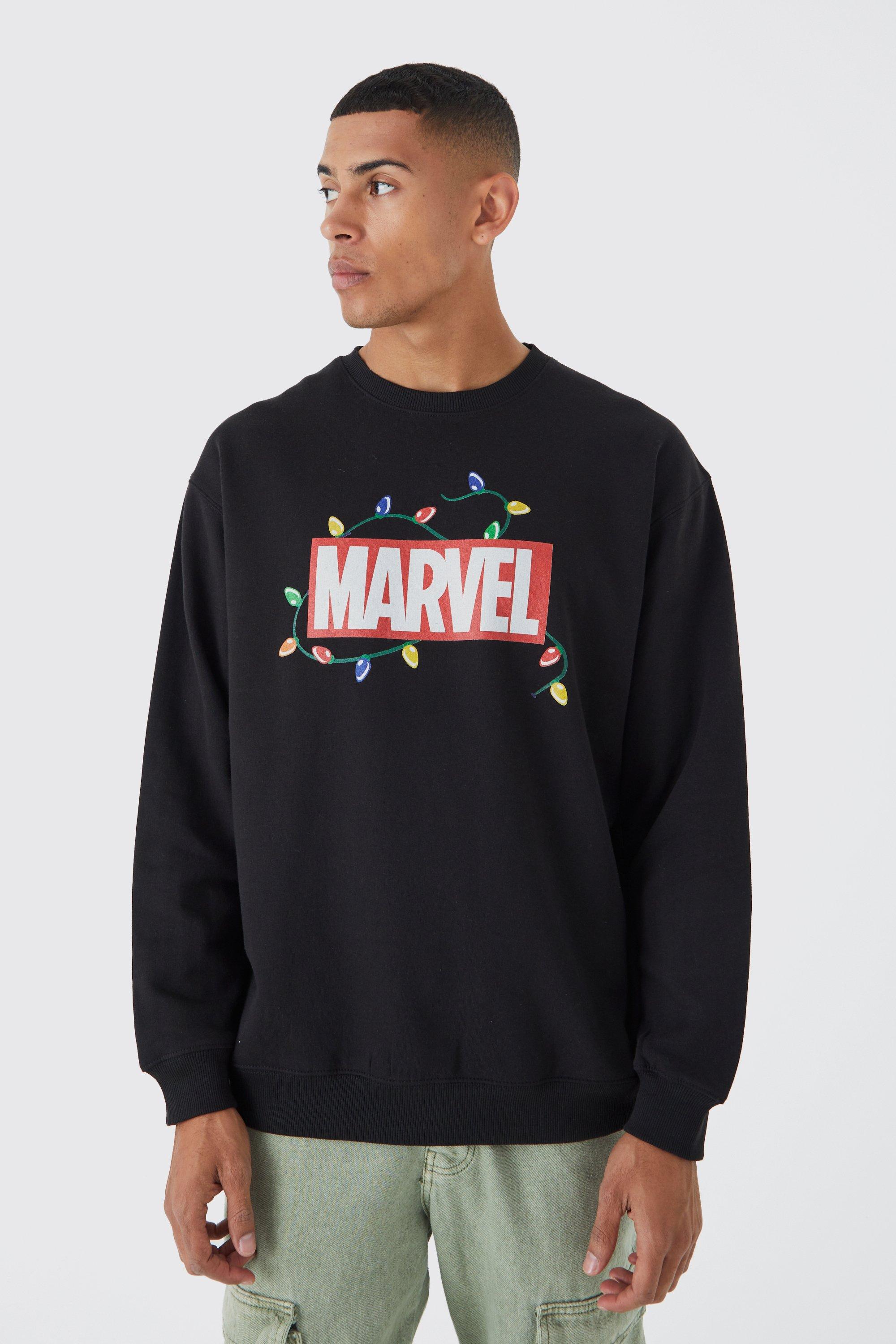 Oversized Marvel Christmas License Sweatshirt boohooMAN USA