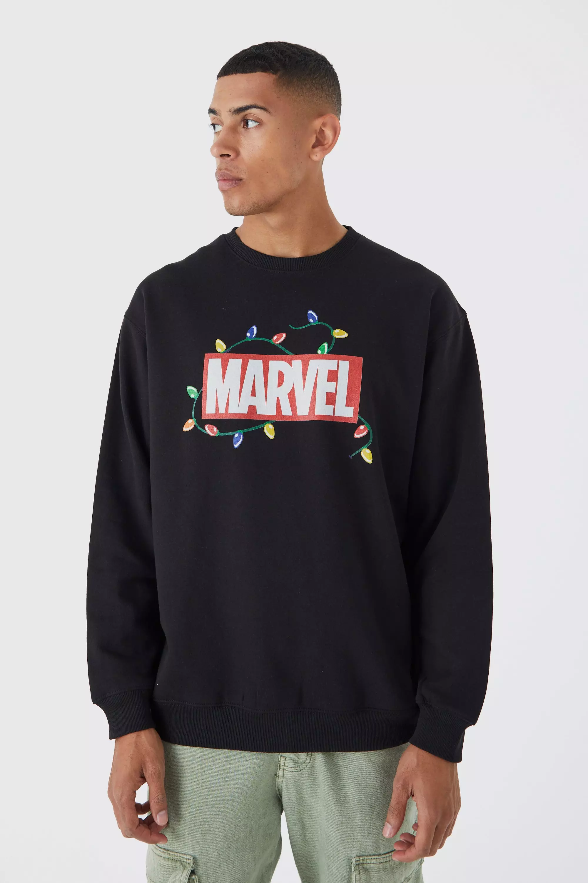 Felpa Oversize Natalizia Ufficiale Marvel, Black immagine alternativa
